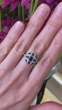 Load and play video in Gallery viewer, Oval Sapphire & Diamond Vintage Ring