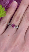 Load and play video in Gallery viewer, Pink Tourmaline & Diamond Infinity Twist Ring