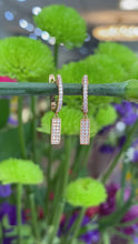 Load and play video in Gallery viewer, Rose Gold and Diamond Huggie Hoop Drop Earrings