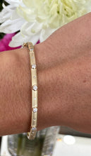 Load image into Gallery viewer, Diamond & Gold Satin Finish Bangle Bracelet