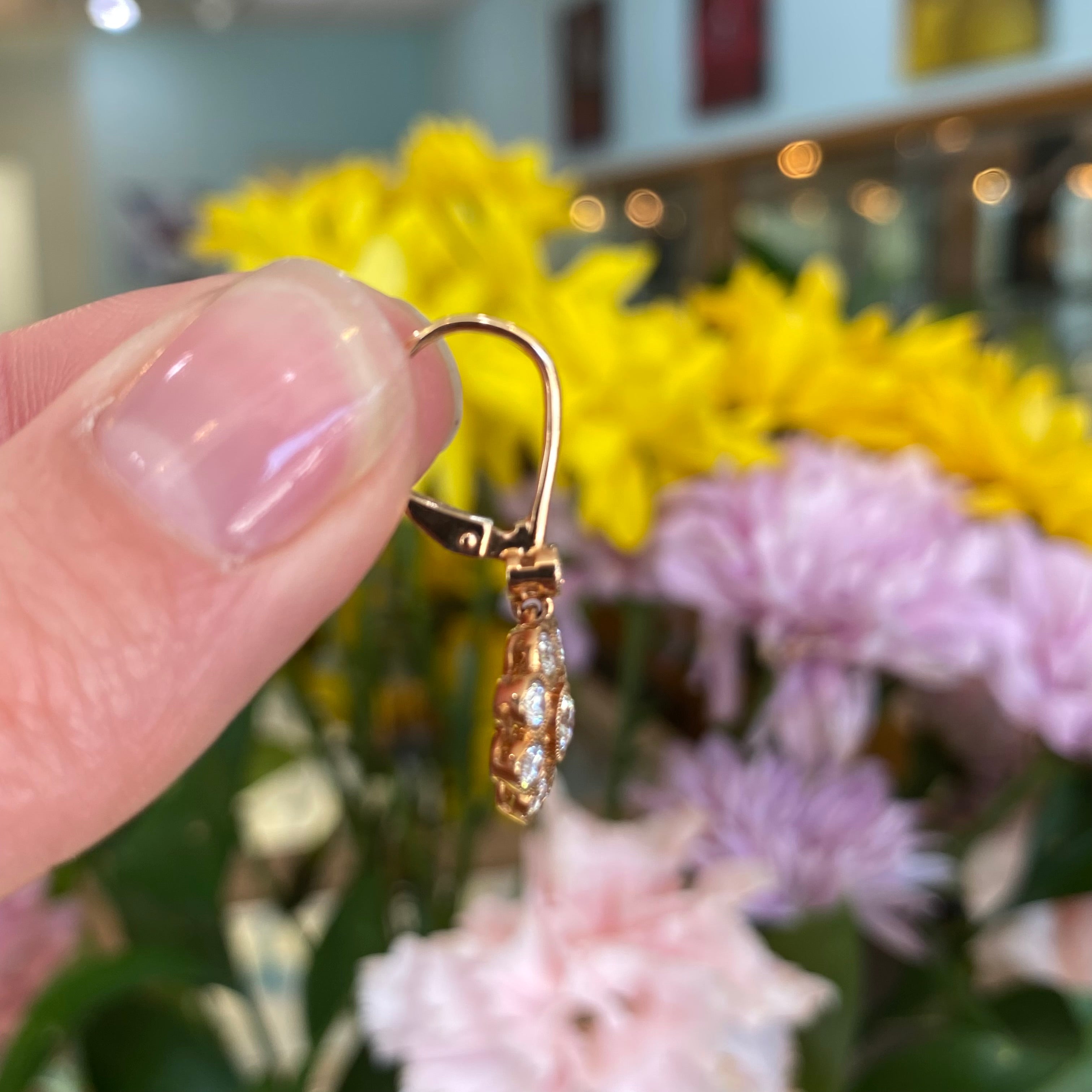 Rosé Garden Diamond Drop Earrings