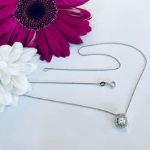 Load image into Gallery viewer, Diamond Square Halo Necklace