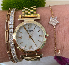 Load image into Gallery viewer, Mother of Pearl Dial Gold Toned Bracelet Watch