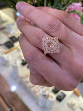 Load image into Gallery viewer, Fancy Vintage Inspired Morganite & Diamond Ring