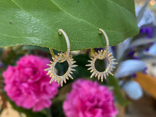 Load image into Gallery viewer, You Are My Sunshine Yellow Gold and Diamond Earrings