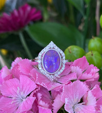 Load image into Gallery viewer, Purple Opal Vintage Inspired Halo Ring