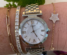 Load image into Gallery viewer, Mother of Pearl Dial Silver Toned Bracelet Watch