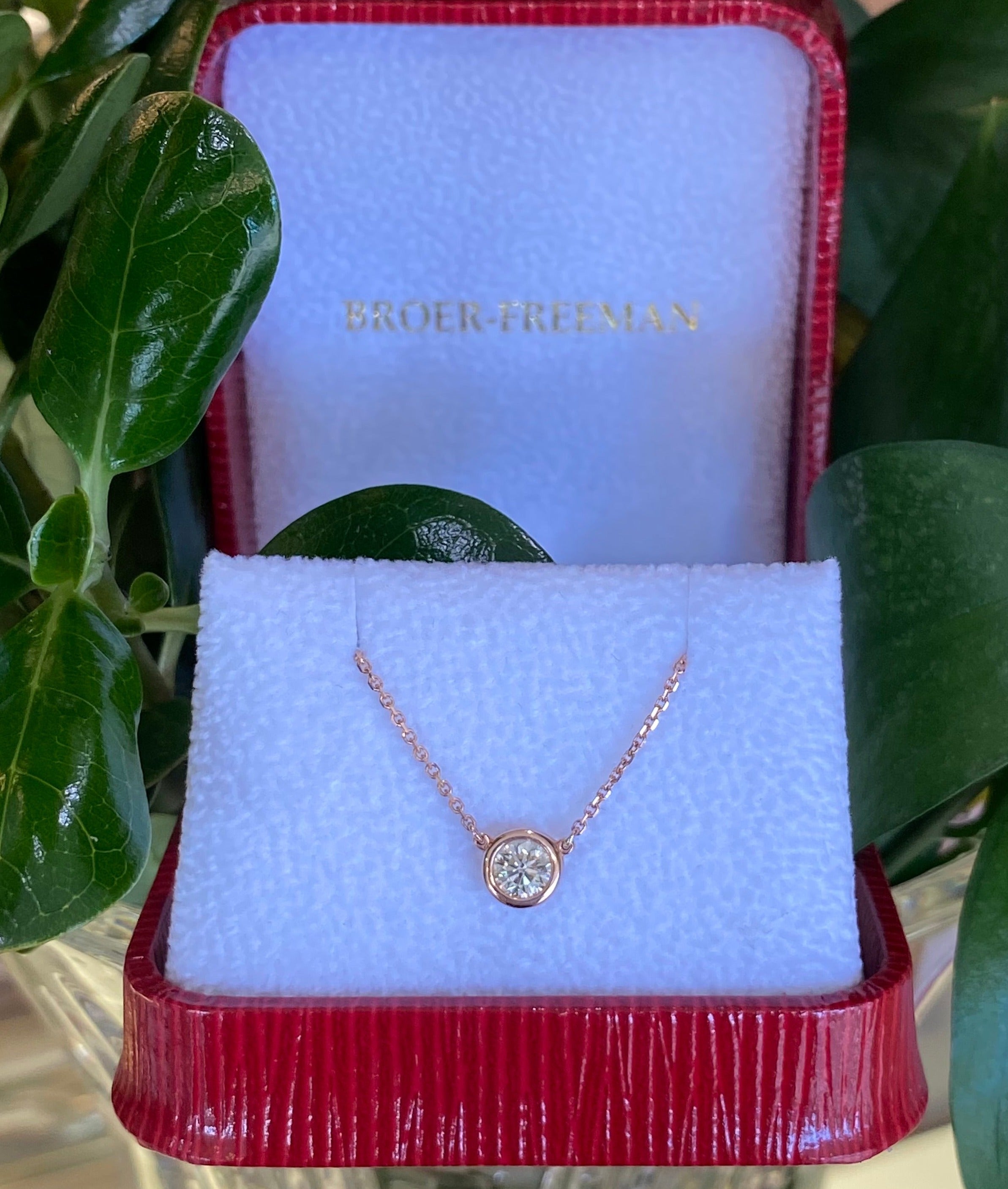 Everyday 0.40 Ct. Round Diamond Bezel Necklace in Rose Gold