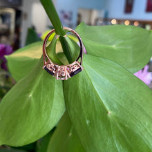 Load image into Gallery viewer, *On The Rocks* Morganite, Amethyst & Rose Gold Cocktail Ring 🍹