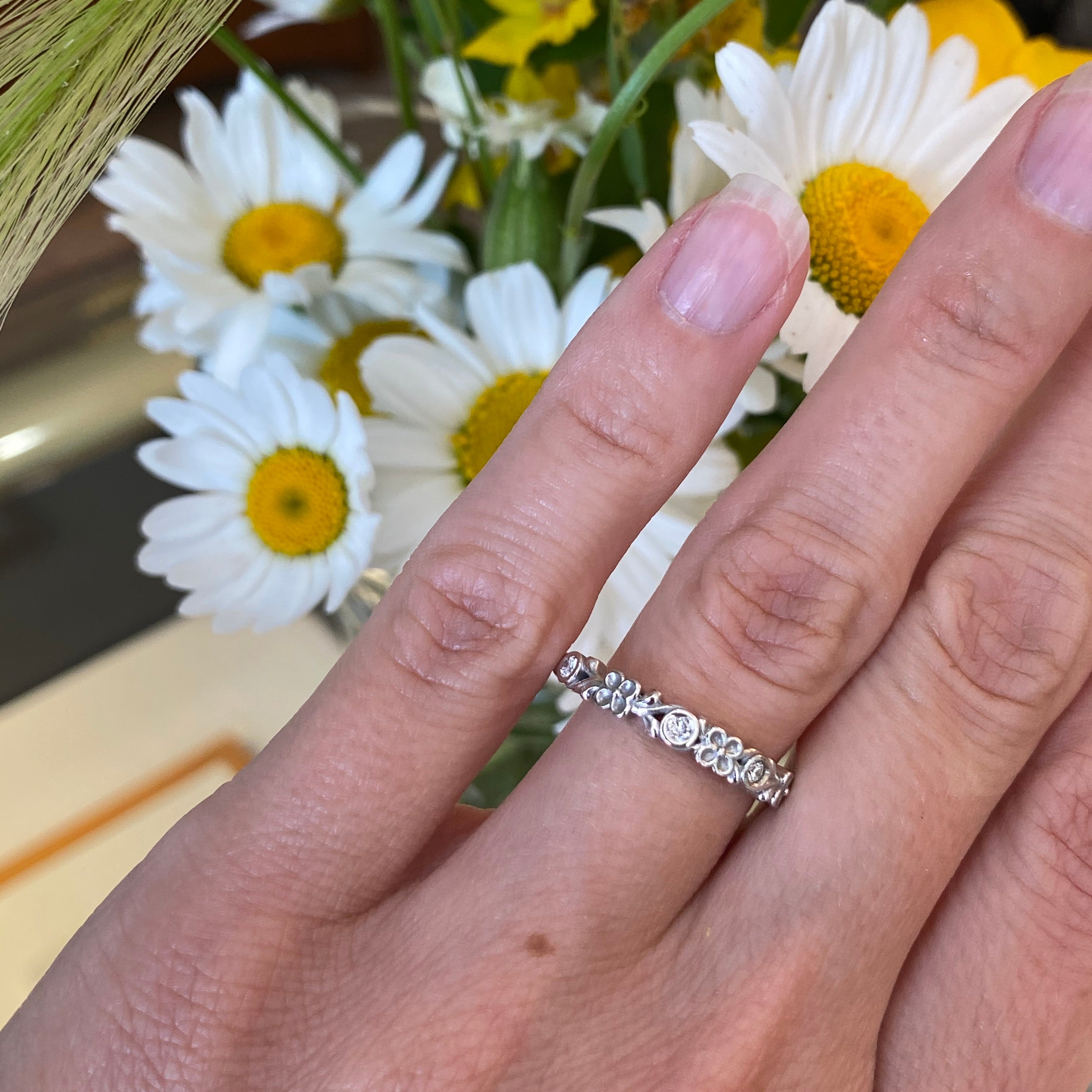 Floral Inspired Diamond Band