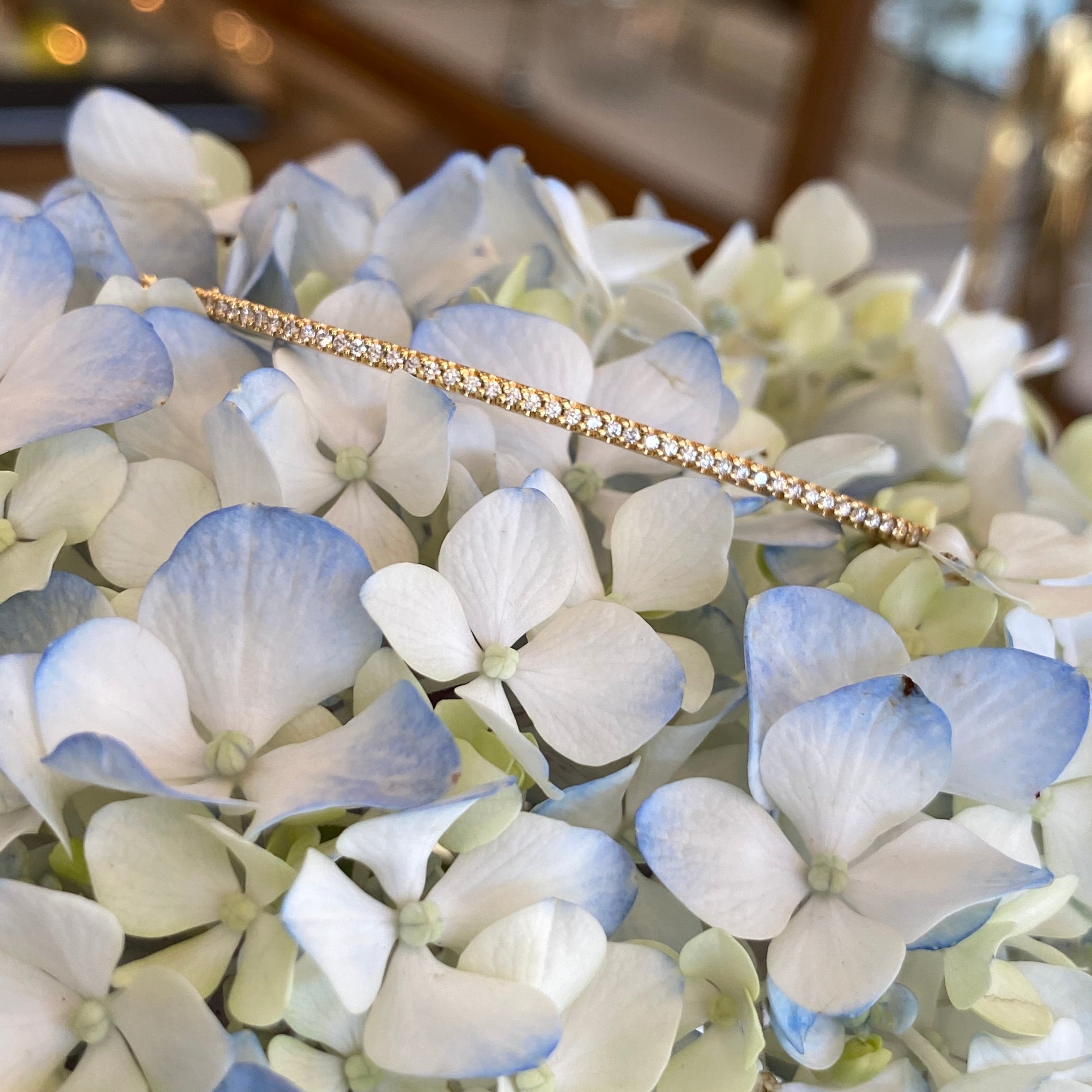 Oval Hinged Diamond Eternity Bangle Bracelet