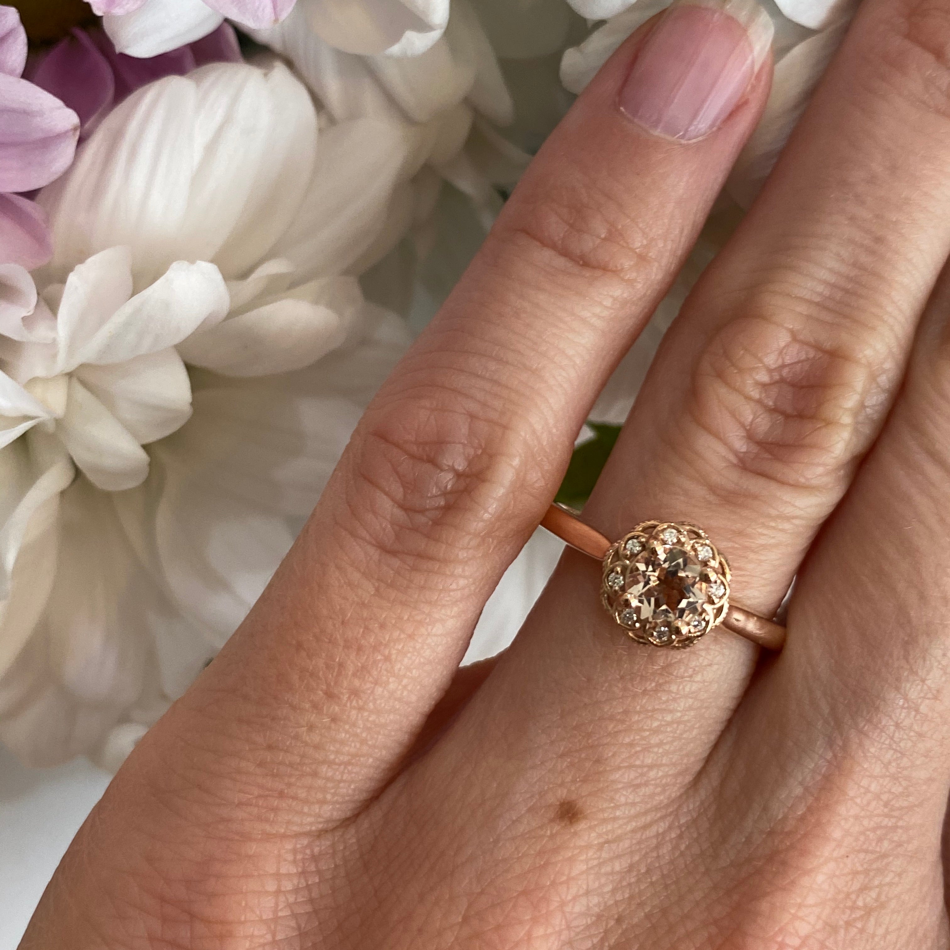 Rosé Bloom Morganite Ring