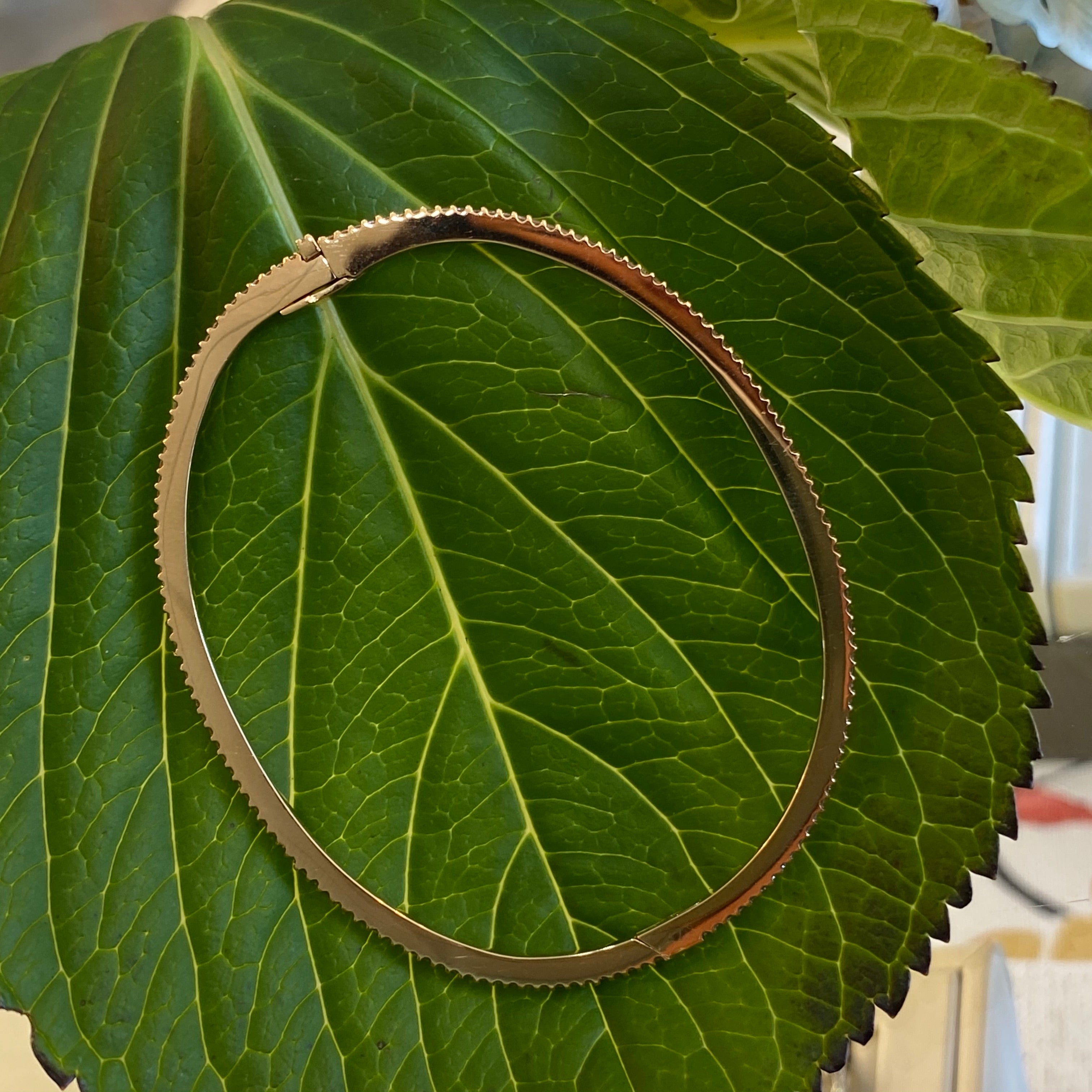 Oval Hinged Diamond Eternity Bangle Bracelet