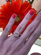 Load image into Gallery viewer, Morganite & Diamond Round Rose Gold Ring