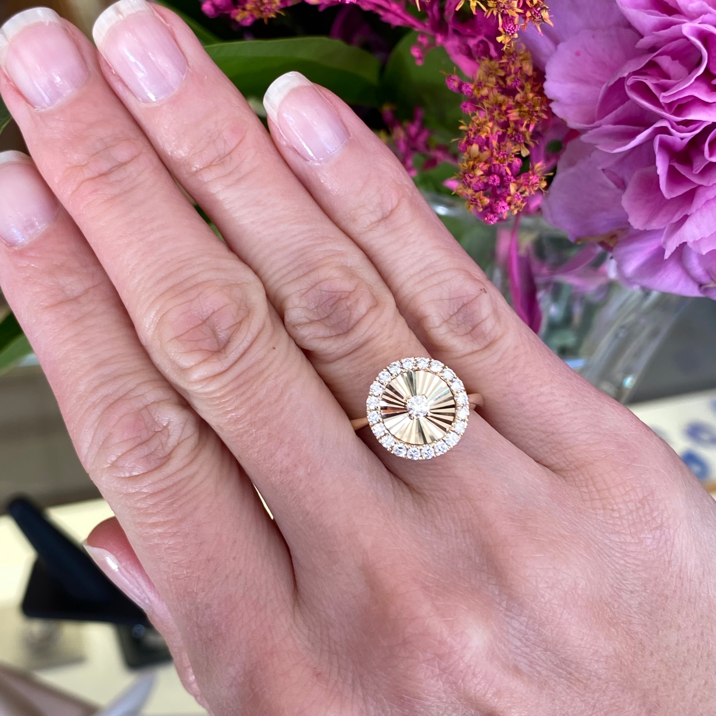 The Gilded Ray Diamond Ring