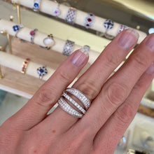 Load image into Gallery viewer, Diamond Cutout Swirl White Gold Ring