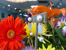 Load image into Gallery viewer, Moonstone & Pearl Drop Earrings