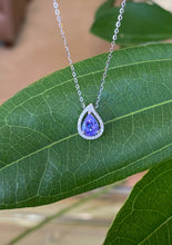 Load image into Gallery viewer, Tanzanite and Diamond Tear Drop Necklace
