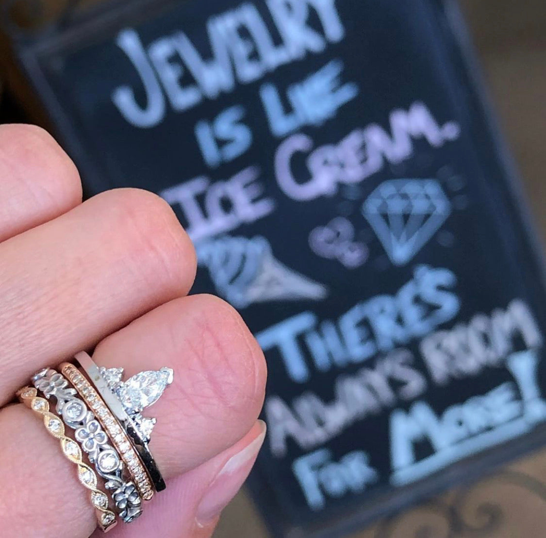 Pear Shaped Diamond Ring