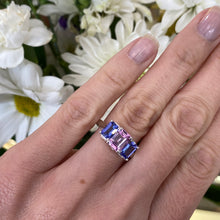 Load image into Gallery viewer, *On the Rocks* Pink Sapphire & Tanzanite Cocktail Ring 🍹
