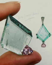 Load image into Gallery viewer, Aquamarine & Pink Sapphire Necklace