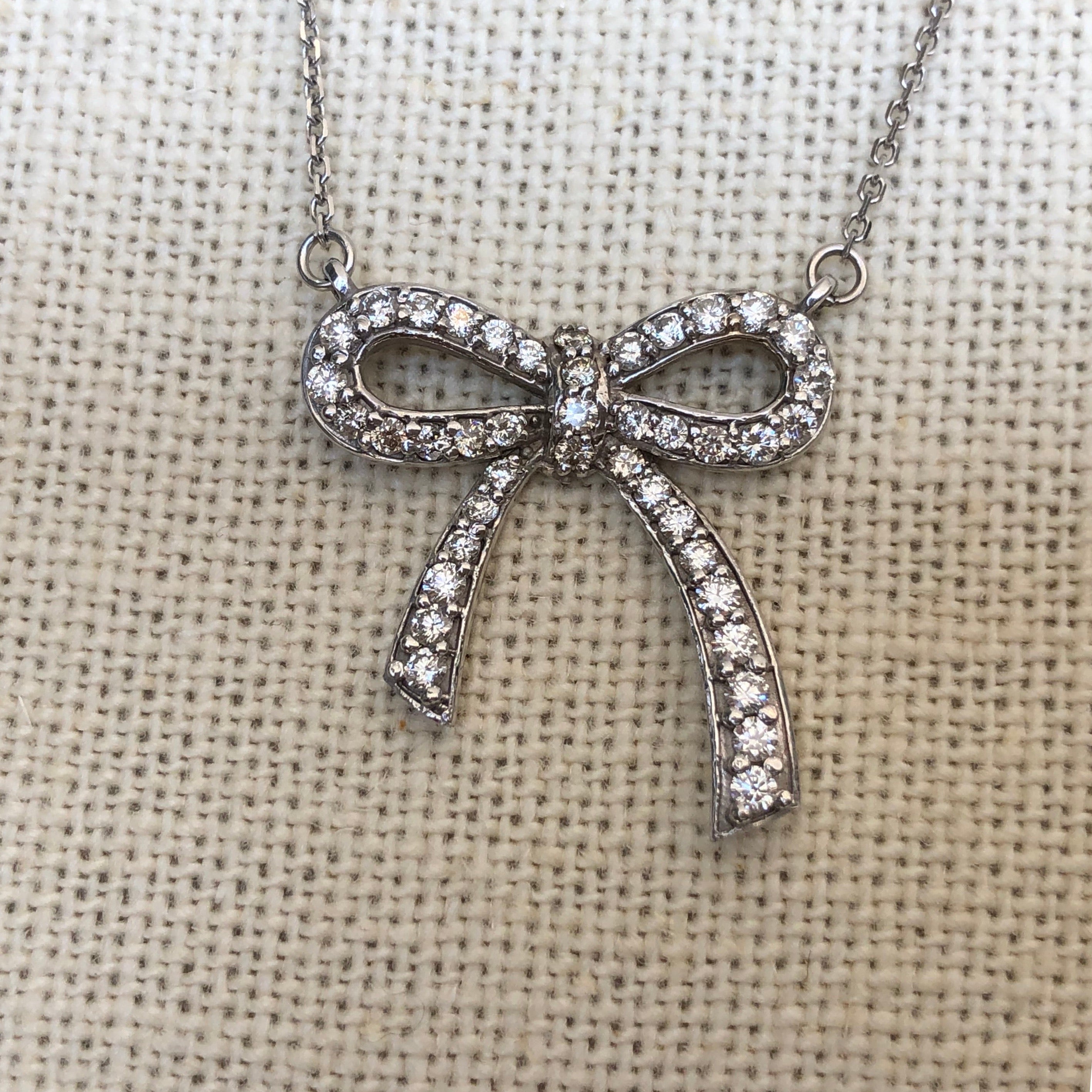 Diamond Bow Necklace