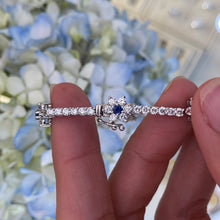 Load image into Gallery viewer, Sapphire & Diamond Tennis Bracelet