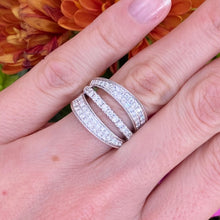 Load image into Gallery viewer, Diamond Cutout Swirl White Gold Ring