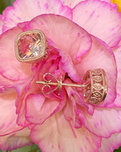 Load image into Gallery viewer, Checkerboard Morganite Stud Earrings