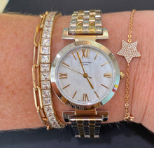 Load image into Gallery viewer, Mother of Pearl Dial and Two Toned Gold/Silver Bracelet
