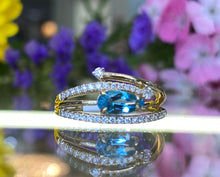 Load image into Gallery viewer, Stacked Blue Topaz And Diamond Ring