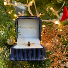 Load image into Gallery viewer, Pear Blue Sapphire & Diamond Ring set in Rose Gold