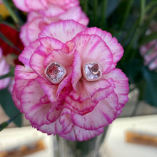 Load image into Gallery viewer, Checkerboard Morganite Stud Earrings