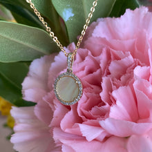 Load image into Gallery viewer, Yellow Mother of Pearl & Diamond Pendant with Diamond Cut Adjustable Chain