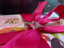 Load image into Gallery viewer, Round Moonstone & Diamond Three Stone Ring