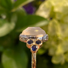 Load image into Gallery viewer, Moonstone & Sapphire One-of-a-kind Ring