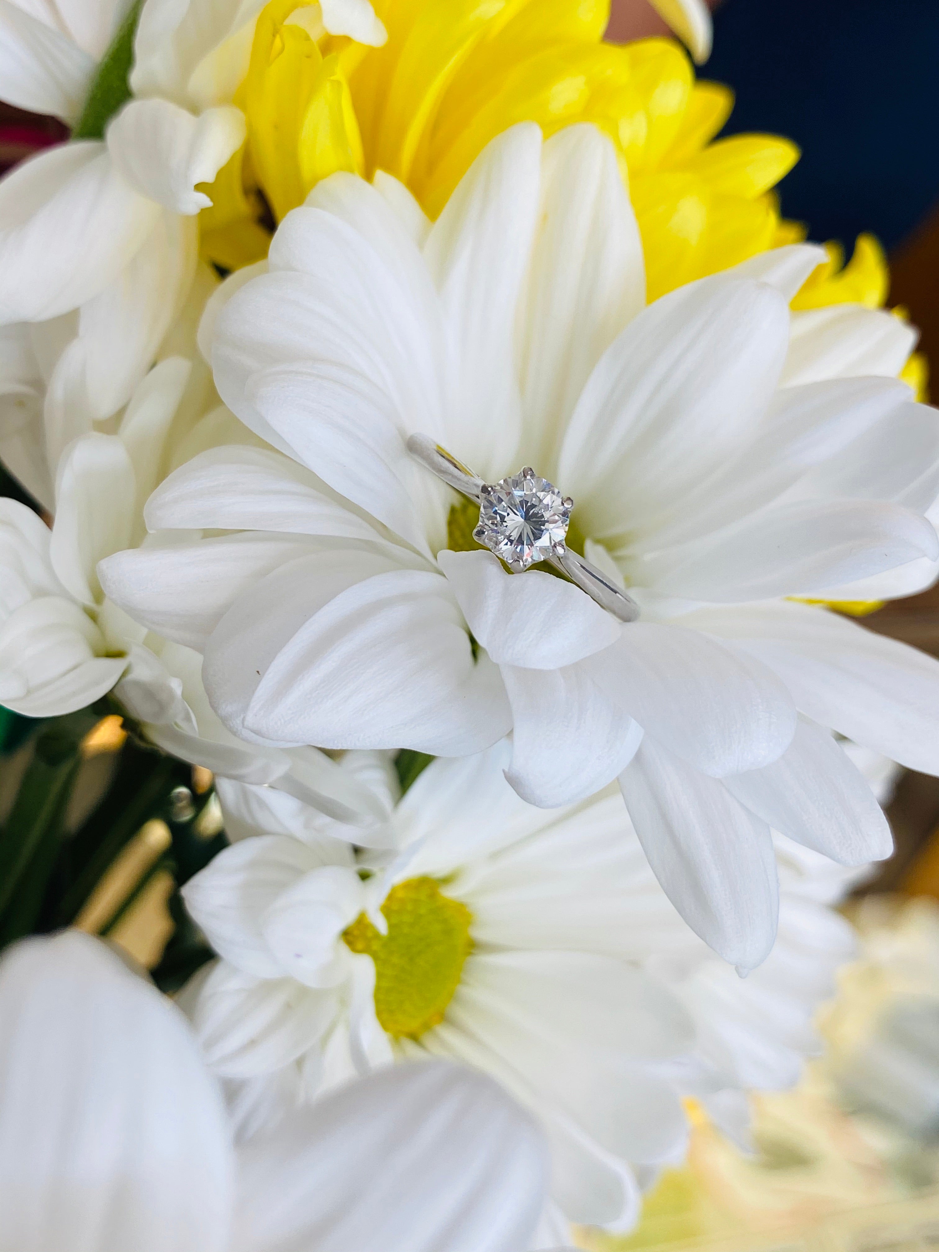 Round Diamond Fancy Solitaire Engagement Ring