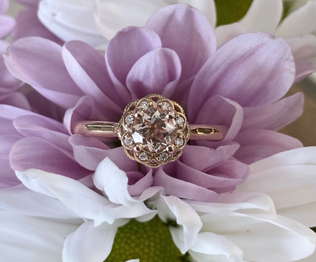 Rosé Bloom Morganite Ring