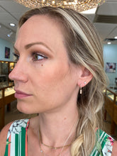 Load image into Gallery viewer, Rose Gold and Diamond Huggie Hoop Drop Earrings