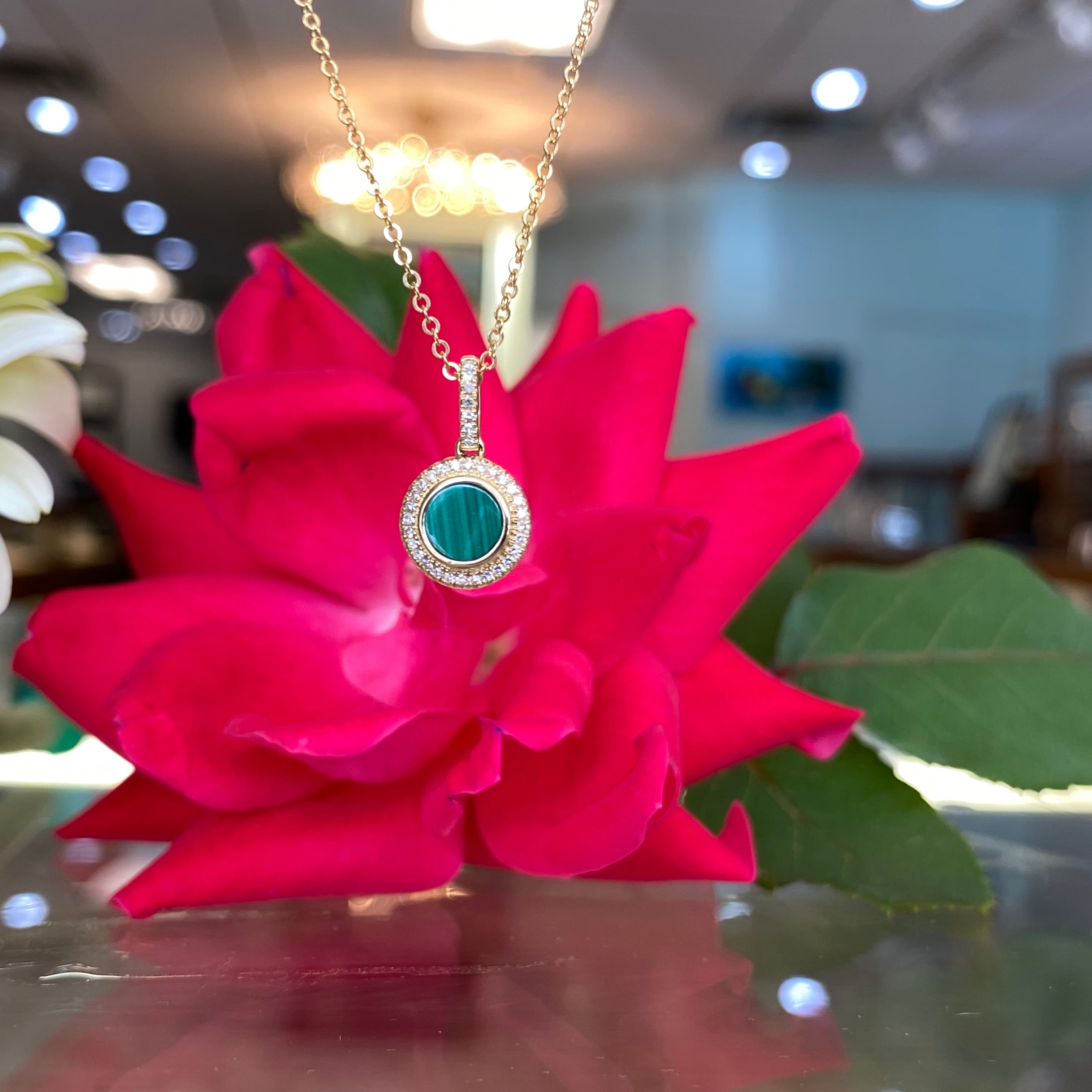 Malachite & Diamond Necklace