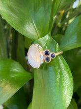 Load image into Gallery viewer, Moonstone & Sapphire One-of-a-kind Ring