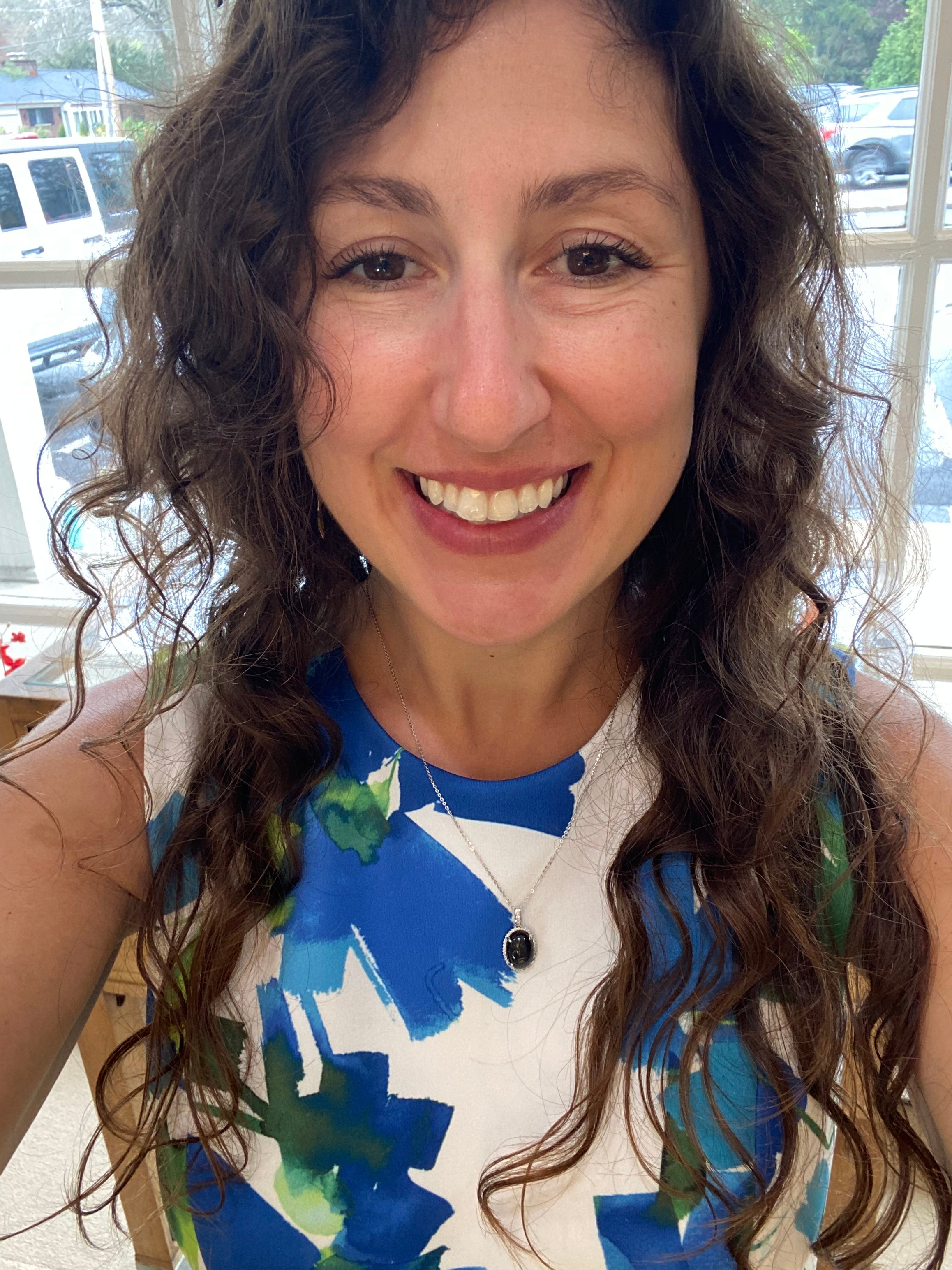 Labradorite & Diamond Oval Halo Pendant