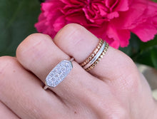 Load image into Gallery viewer, White Gold Diamond Rectangular Top Ring