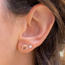 Load image into Gallery viewer, Checkerboard Morganite Stud Earrings