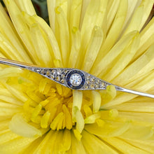 Load image into Gallery viewer, Vintage Art Deco Sapphire & Diamond Brooch