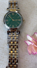 Load image into Gallery viewer, Green Mother of Pearl Gold & Silver Two Toned Watch