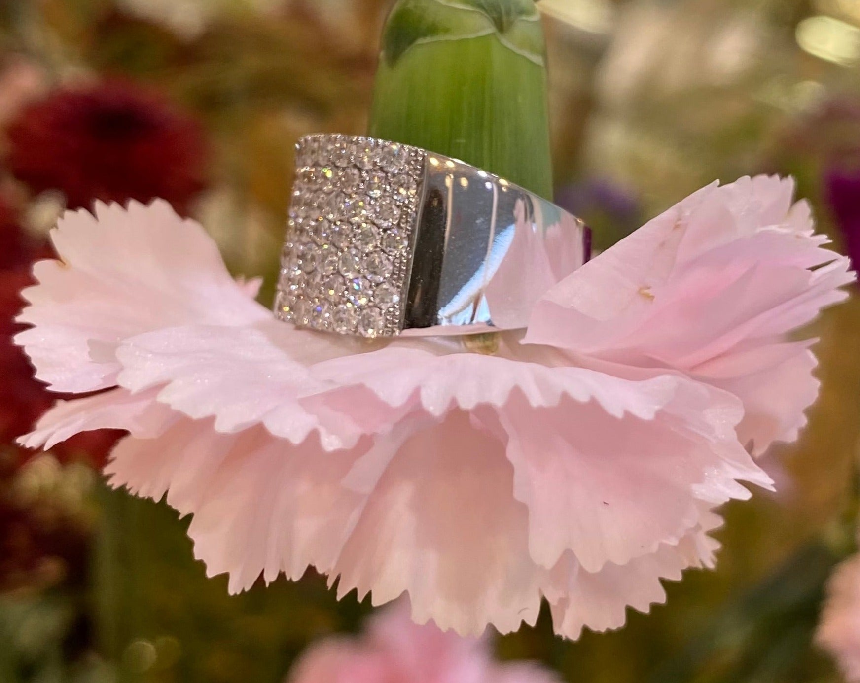 Pavé Diamond 18K Wide Band Ring