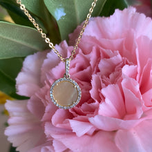 Load image into Gallery viewer, Yellow Mother of Pearl & Diamond Pendant with Diamond Cut Adjustable Chain