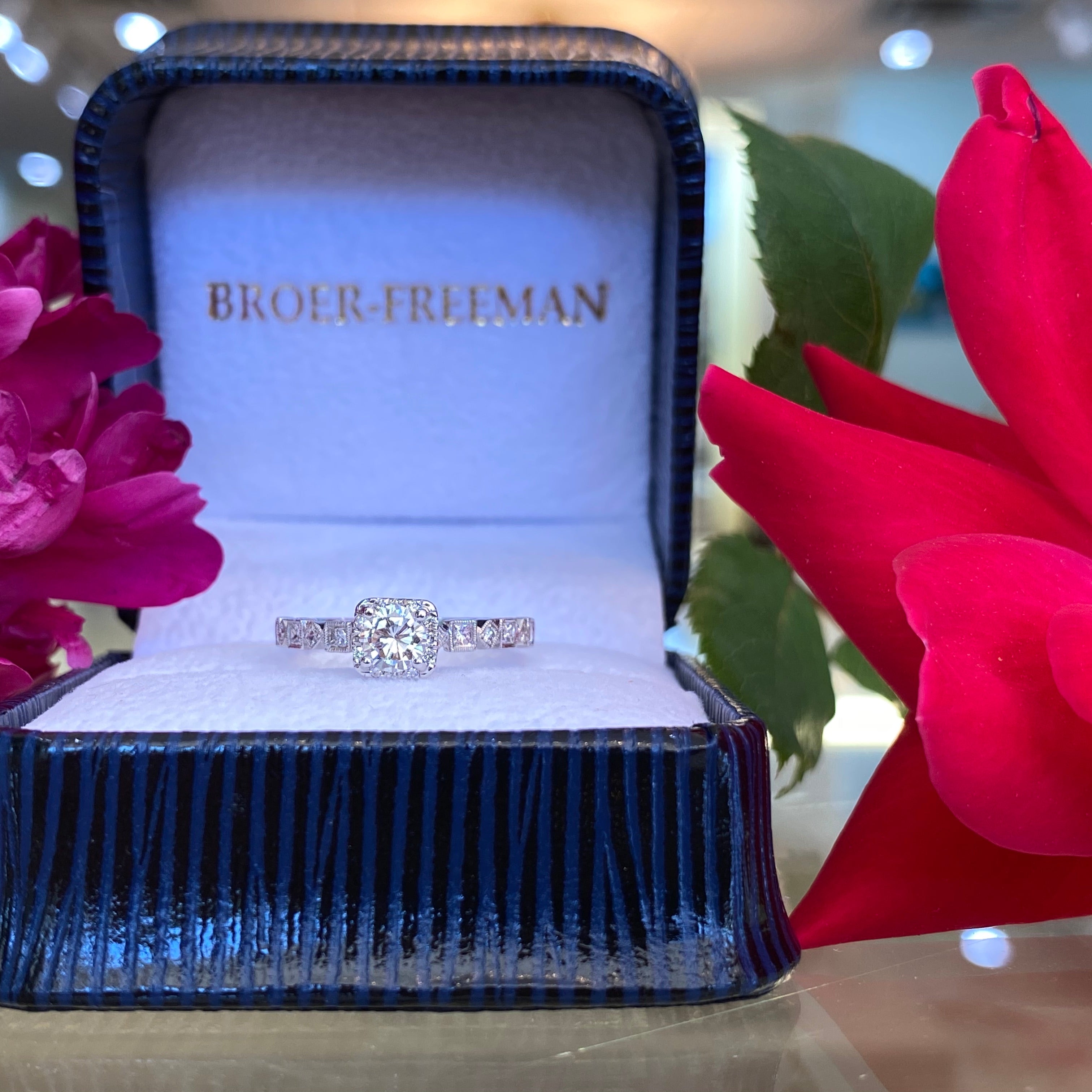 Unique Round Cushion Sahped Halo Engagement Ring