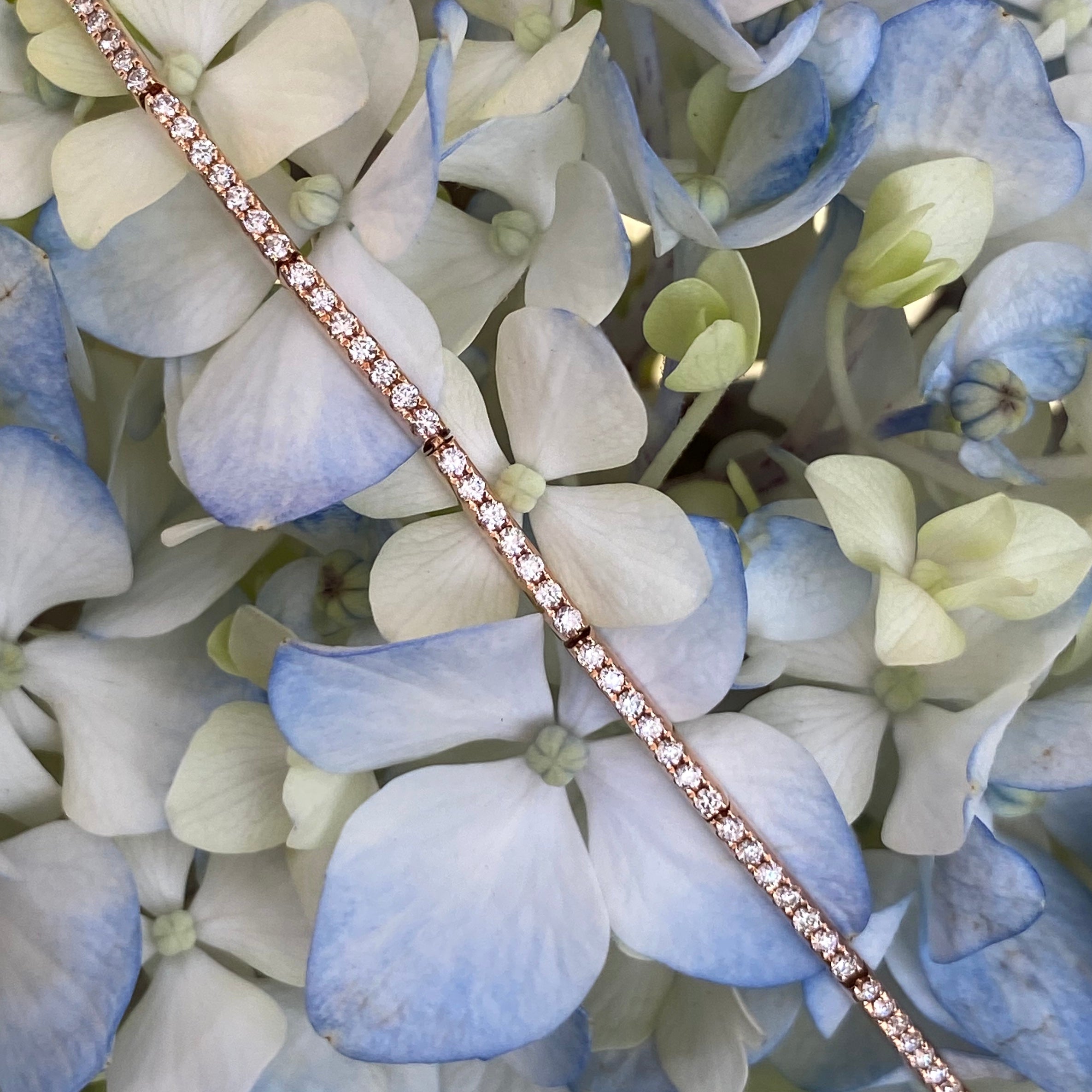 Dainty Diamond Rose Gold Stackable Bracelet